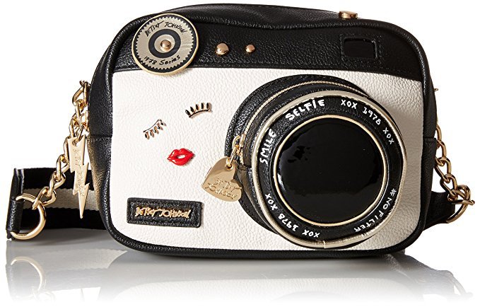 Betsey Johnson Kitsch Camera Crossbody, Black: Handbags: Amazon.com