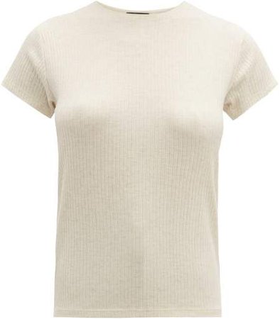 Atm - Wide Rib T Shirt - Womens - Cream