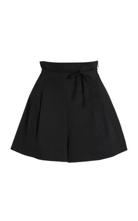 Carolina Herrera Tie-Waist Pleated Shorts