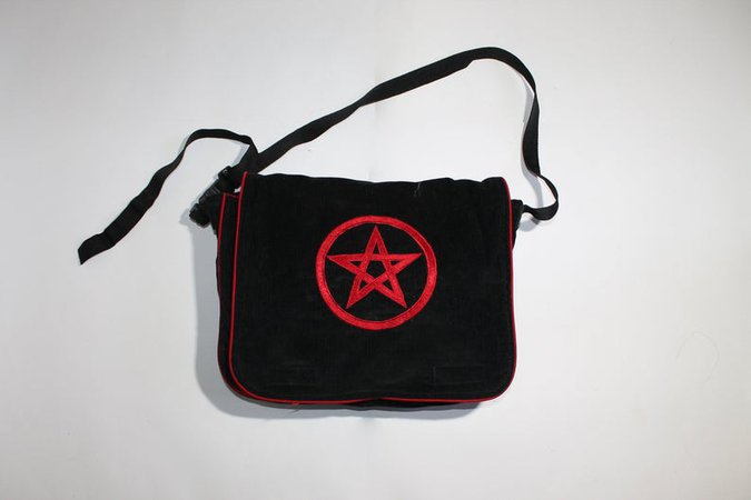 Black Velvet Gothic Bag Pentagram Messenger Bag | Etsy