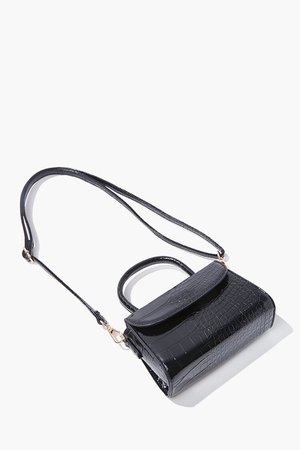 Faux Croc Leather Crossbody Bag | Forever 21