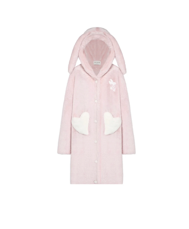 ozlana Pink Heart Hooded Bunny Robe (Pink)