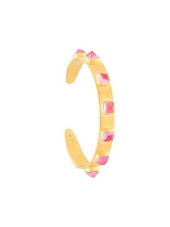 Marie Helene De Taillac 22kt gold & pink tourmaline spiked bracelet