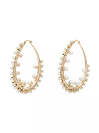 Anton Heunis gold plated pearl hoop earrings £175 - Shop SS19 Online - Fast Delivery, Free Returns