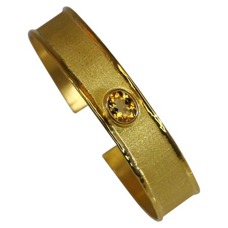 Yianni Creations 18 Karat Gold with Citrine Bangle Bracelet