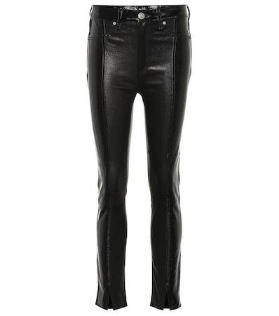 Evelyn high-rise leather slim jeans