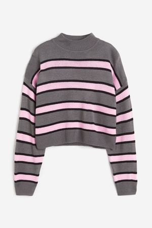 Sweater - Dark gray/striped - Ladies | H&M CA