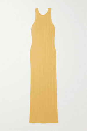 Toteme yellow ribbed maxi dress