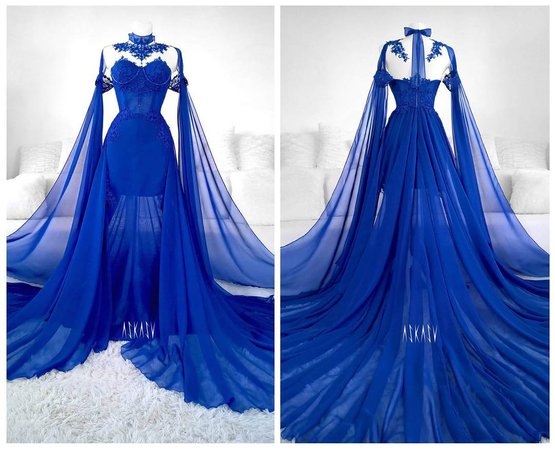 ASKASU on Instagram: “Sapphire Gentiana Gown #askasu #design #gown #dress #kobalt #lace #train #mesh #cobalt #aqua #ice #fairy #fashion #fashiondesigner #costume”