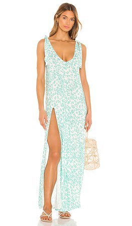 Beach Bunny Lily Dress in Aqua Leopard | REVOLVE