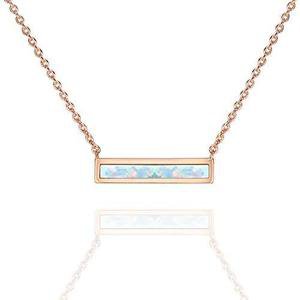 Bohemian Design Simulated Opal Bar Necklace in 18K Gold - 2 Styles – Rebel Mama Clothing
