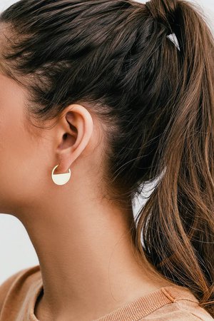 Cute Minimal Earrings - Geometric Earrings - Gold Earrings
