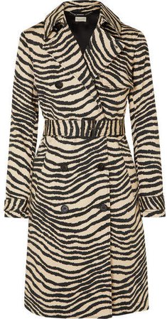 Rainie Zebra-print Belted Cotton-gabardine Trench Coat - Zebra print