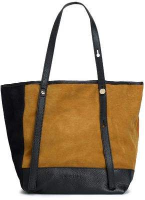 Andy Leather-trimmed Color-block Suede Tote