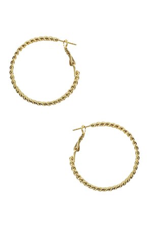 ETTIKA Gold Twisted 38mm Hoop Earrings | Nordstromrack