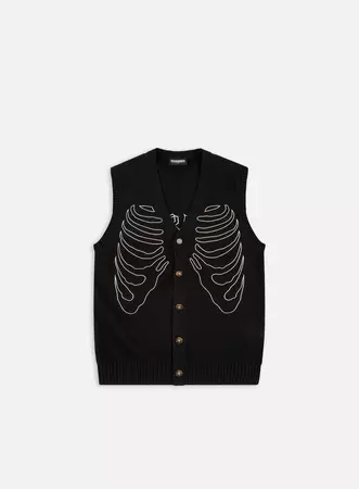 Pleasures Cage Sweater Vest Black Men's | Shop online on SPECTRUM