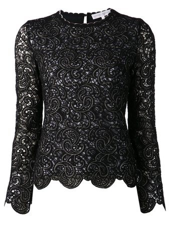 Carolina Herrera, Black Lace Sweater