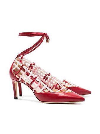 Jimmy Choo Red And White Soraya 65 Leather Pumps $950 - Buy Online AW18 - Quick Shipping, Price