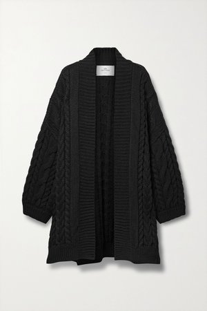 Black Cable-knit wool cardigan | Mr Mittens | NET-A-PORTER