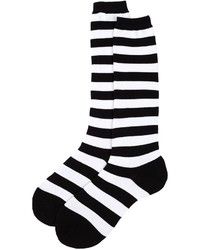 Sock It To Me Black White Striped Over The Knee Socks, $12 | Nordstrom Rack | Lookastic