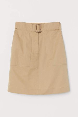 Utility Skirt with Belt - Beige - Ladies | H&M US