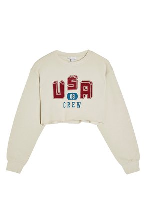 Topshop USA Crop Sweatshirt | Nordstrom