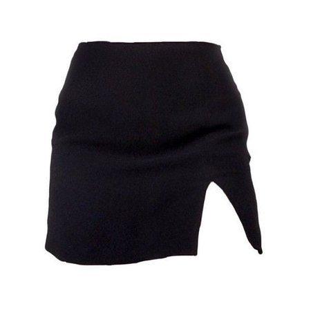 black mini skirt slit