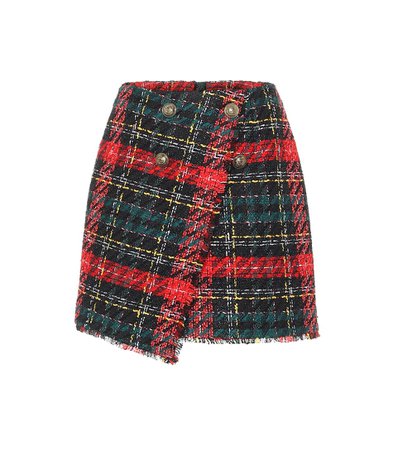 Balmain - Plaid tweed miniskirt | Mytheresa