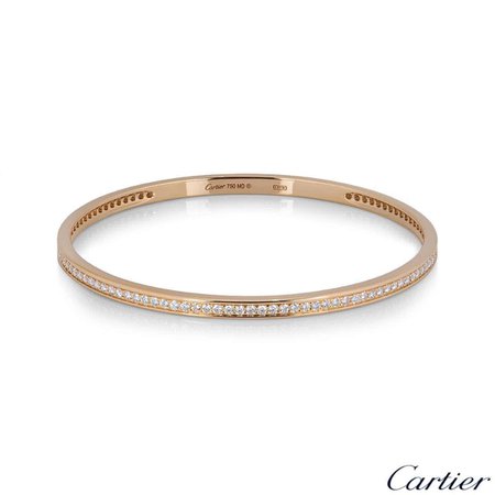 Cartier Rose Gold Diamond Bangle 2.28 Carat