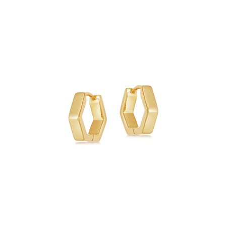 Gold Chubby Hex Huggies | 18ct Gold Vermeil | Missoma | Missoma Limited