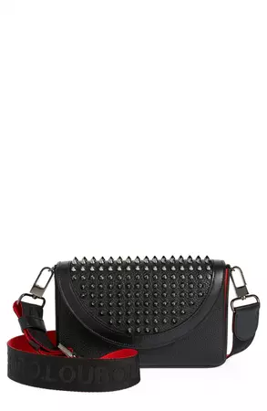Christian Louboutin Explorafunk Spike Leather Wallet on a Strap | Nordstrom