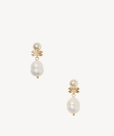 Sole Society Double Drop Pearl Earrings | Sole Society Shoes, Bags and Accessories white