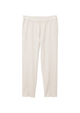 MANGO Pocket linen-blend trousers