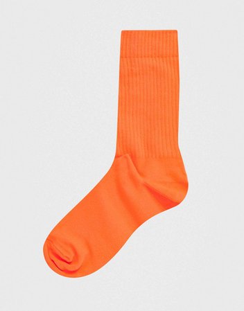 ASOS DESIGN sport socks in neon orange | ASOS