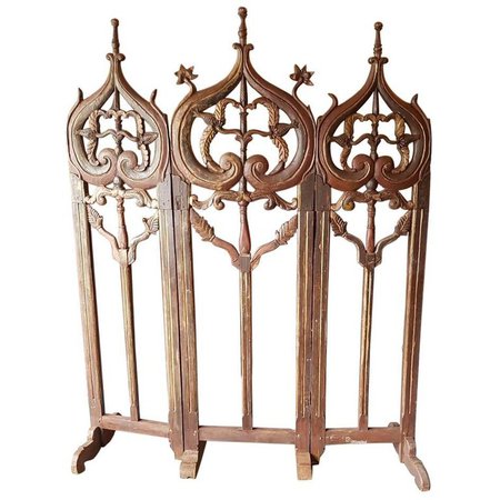Antique Gothic Style Carved Room Divider, 19th Century For Sale at 1stdibs