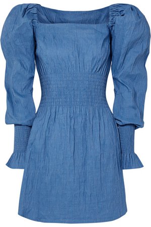 ANNA QUAN | Everly shirred crinkled stretch-jacquard mini dress | NET-A-PORTER.COM