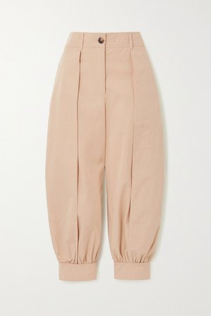 Cotton-twill Tapered Pants - Beige