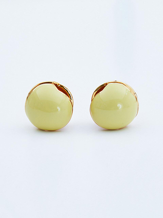 viollina enamel ball earrings yellow