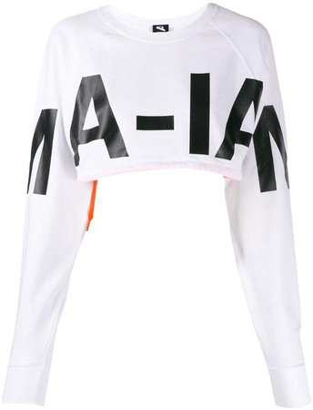 Mia-Iam slogan cropped sweatshirt