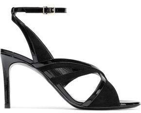 Cutout Patent-leather And Suede Sandals