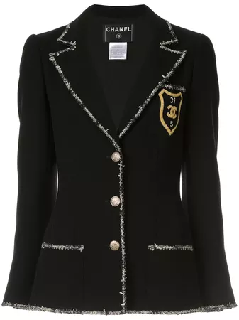 Chanel Vintage Crest Tweed Blazer - Farfetch