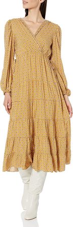 Max Studio Women's Rayon 3/4 Sleeve Surplice Neck Midi Dress at Amazon Women’s Clothing store