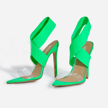 Joma Perspex Detail Heel In Green Lycra | EGO