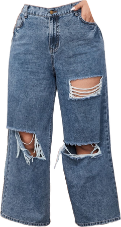 ripped straight jeans