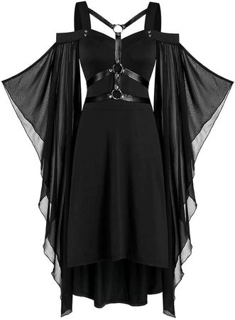 Amazon.com: Women's Renaissance Gothic Dress Plus Size Butterfly Sleeve 2023 Halloween Costume Vintage Victorian Cosplay Dress Gown Vintage Dress for Women Halloween Dress Print Gothic Dress (Black,L) HL320 : Sports & Outdoors
