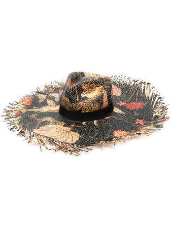 Shop black Etro floral woven sun hat with Express Delivery - Farfetch