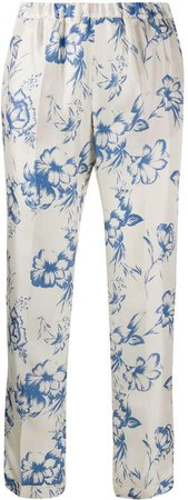 Floral Printed Straight-Leg Trousers