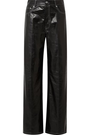 HELMUT LANG Leather wide-leg pants
