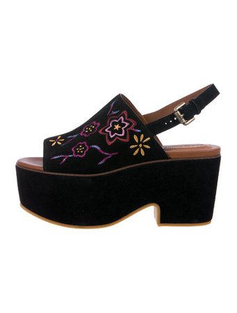 See by Chloé Embroidered Suede Sandals - Shoes - WSE35228 | The RealReal