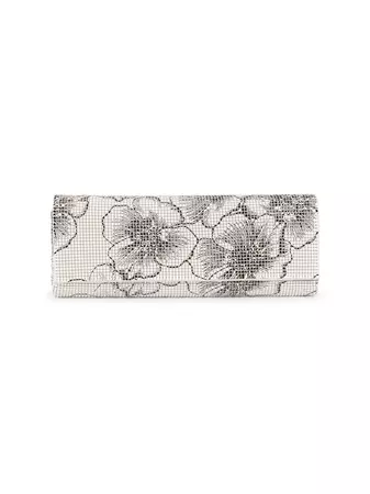 Shop Whiting & Davis Zoe Floral-Painted Mesh Clutch | Saks Fifth Avenue
